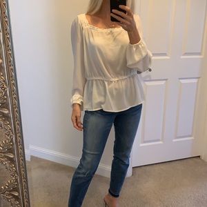 Michael Michael Kors Bone blouse size M Can be worn square neck or off shoulder